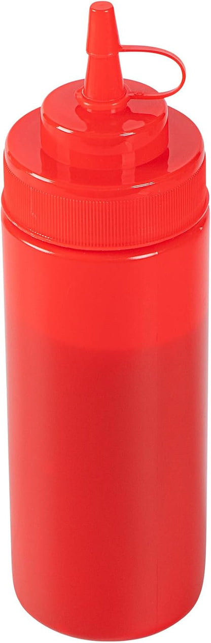 Plastic Squeeze Bottle 20 oz Refillable Condiment Bottle Large Valve Dishwashable Yellow Inverted Sauce Dispenser For Thick Condiments, Dressings, Batter, Sour Cream, And Syrups