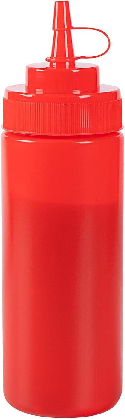 Plastic Squeeze Bottle 20 oz Refillable Condiment Bottle Large Valve Dishwashable Yellow Inverted Sauce Dispenser For Thick Condiments, Dressings, Batter, Sour Cream, And Syrups