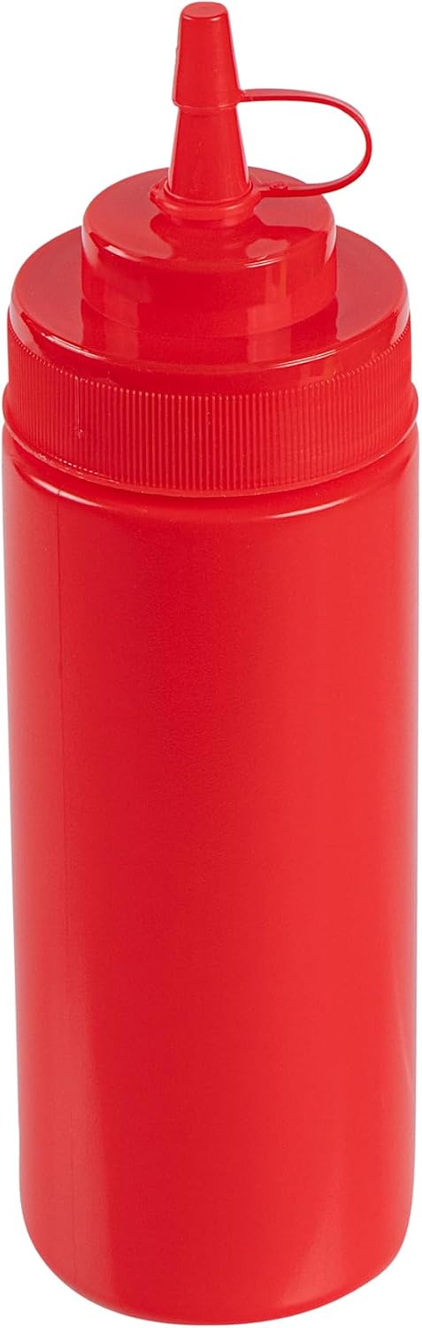 Plastic Squeeze Bottle 20 oz Refillable Condiment Bottle Large Valve Dishwashable Yellow Inverted Sauce Dispenser For Thick Condiments, Dressings, Batter, Sour Cream, And Syrups
