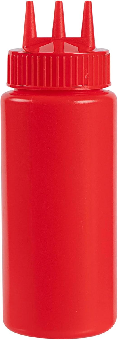 Plastic Squeeze Bottle 20 oz Refillable Condiment Bottle Large Valve Dishwashable Yellow Inverted Sauce Dispenser For Thick Condiments, Dressings, Batter, Sour Cream, And Syrups