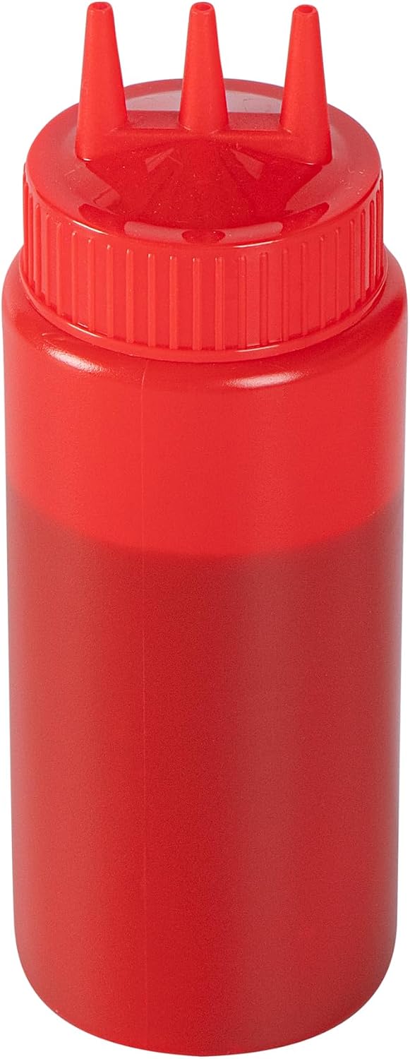 Plastic Squeeze Bottle 20 oz Refillable Condiment Bottle Large Valve Dishwashable Yellow Inverted Sauce Dispenser For Thick Condiments, Dressings, Batter, Sour Cream, And Syrups