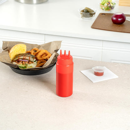 Plastic Squeeze Bottle 20 oz Refillable Condiment Bottle Large Valve Dishwashable Yellow Inverted Sauce Dispenser For Thick Condiments, Dressings, Batter, Sour Cream, And Syrups
