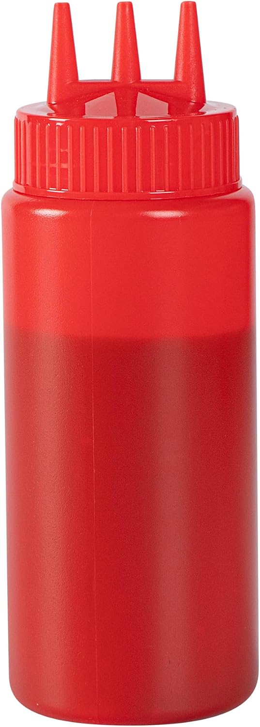 Plastic Squeeze Bottle 20 oz Refillable Condiment Bottle Large Valve Dishwashable Yellow Inverted Sauce Dispenser For Thick Condiments, Dressings, Batter, Sour Cream, And Syrups