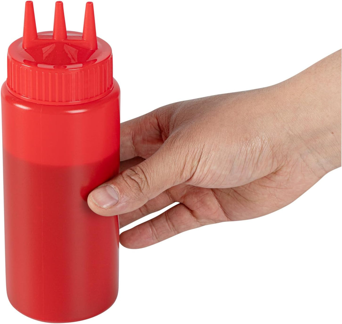 Plastic Squeeze Bottle 20 oz Refillable Condiment Bottle Large Valve Dishwashable Yellow Inverted Sauce Dispenser For Thick Condiments, Dressings, Batter, Sour Cream, And Syrups