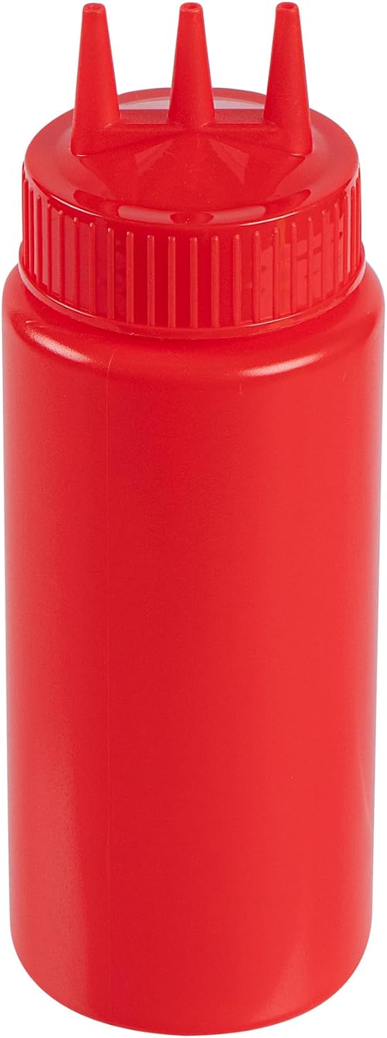 Plastic Squeeze Bottle 20 oz Refillable Condiment Bottle Large Valve Dishwashable Yellow Inverted Sauce Dispenser For Thick Condiments, Dressings, Batter, Sour Cream, And Syrups