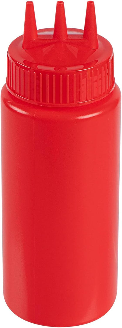 Plastic Squeeze Bottle 20 oz Refillable Condiment Bottle Large Valve Dishwashable Yellow Inverted Sauce Dispenser For Thick Condiments, Dressings, Batter, Sour Cream, And Syrups