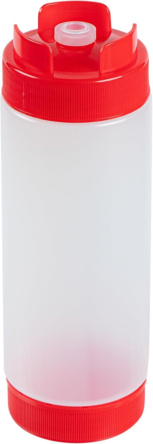 Plastic Squeeze Bottle 20 oz Refillable Condiment Bottle Large Valve Dishwashable Yellow Inverted Sauce Dispenser For Thick Condiments, Dressings, Batter, Sour Cream, And Syrups