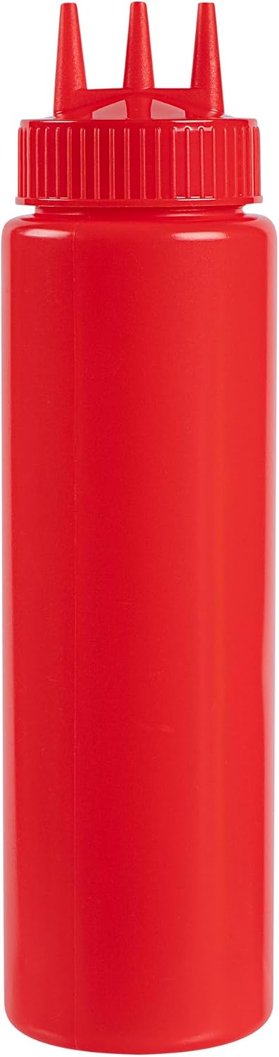 Plastic Squeeze Bottle 20 oz Refillable Condiment Bottle Large Valve Dishwashable Yellow Inverted Sauce Dispenser For Thick Condiments, Dressings, Batter, Sour Cream, And Syrups