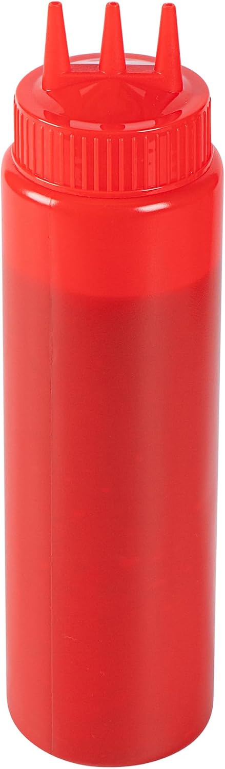 Plastic Squeeze Bottle 20 oz Refillable Condiment Bottle Large Valve Dishwashable Yellow Inverted Sauce Dispenser For Thick Condiments, Dressings, Batter, Sour Cream, And Syrups
