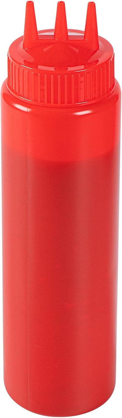 Plastic Squeeze Bottle 20 oz Refillable Condiment Bottle Large Valve Dishwashable Yellow Inverted Sauce Dispenser For Thick Condiments, Dressings, Batter, Sour Cream, And Syrups