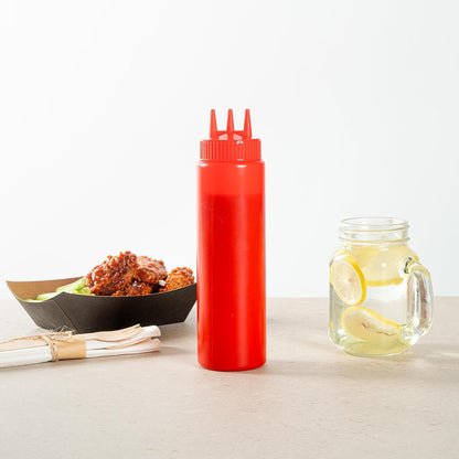 Plastic Squeeze Bottle 20 oz Refillable Condiment Bottle Large Valve Dishwashable Yellow Inverted Sauce Dispenser For Thick Condiments, Dressings, Batter, Sour Cream, And Syrups