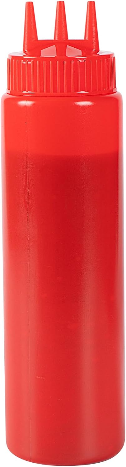 Plastic Squeeze Bottle 20 oz Refillable Condiment Bottle Large Valve Dishwashable Yellow Inverted Sauce Dispenser For Thick Condiments, Dressings, Batter, Sour Cream, And Syrups