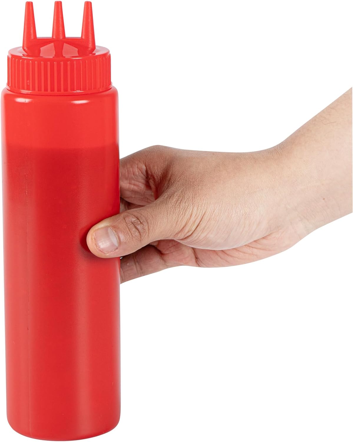 Plastic Squeeze Bottle 20 oz Refillable Condiment Bottle Large Valve Dishwashable Yellow Inverted Sauce Dispenser For Thick Condiments, Dressings, Batter, Sour Cream, And Syrups