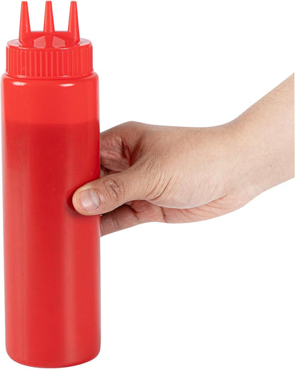 Plastic Squeeze Bottle 20 oz Refillable Condiment Bottle Large Valve Dishwashable Yellow Inverted Sauce Dispenser For Thick Condiments, Dressings, Batter, Sour Cream, And Syrups