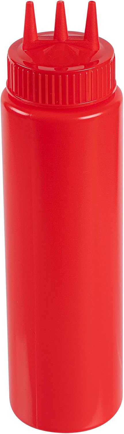 Plastic Squeeze Bottle 20 oz Refillable Condiment Bottle Large Valve Dishwashable Yellow Inverted Sauce Dispenser For Thick Condiments, Dressings, Batter, Sour Cream, And Syrups