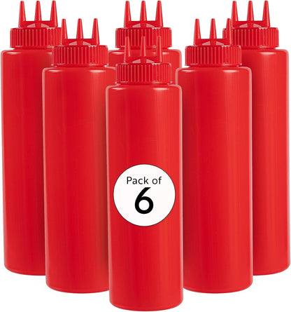 Plastic Squeeze Bottle 20 oz Refillable Condiment Bottle Large Valve Dishwashable Yellow Inverted Sauce Dispenser For Thick Condiments, Dressings, Batter, Sour Cream, And Syrups