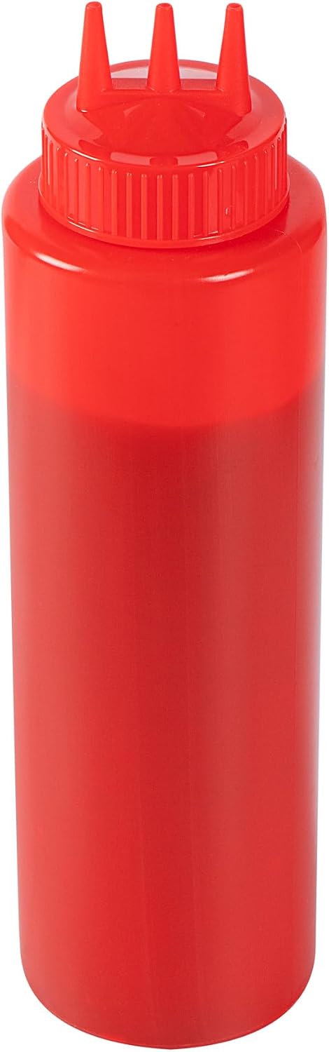 Plastic Squeeze Bottle 20 oz Refillable Condiment Bottle Large Valve Dishwashable Yellow Inverted Sauce Dispenser For Thick Condiments, Dressings, Batter, Sour Cream, And Syrups