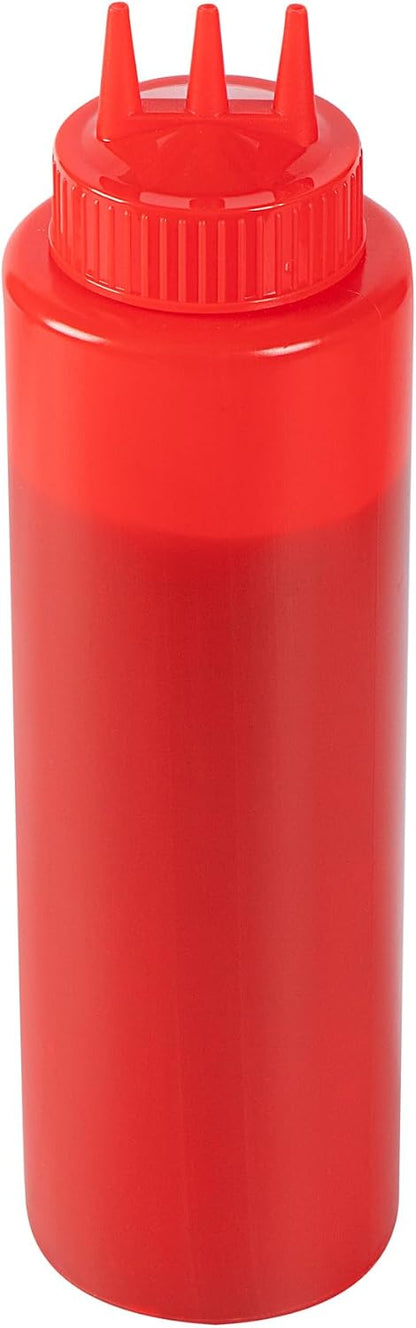 Plastic Squeeze Bottle 20 oz Refillable Condiment Bottle Large Valve Dishwashable Yellow Inverted Sauce Dispenser For Thick Condiments, Dressings, Batter, Sour Cream, And Syrups