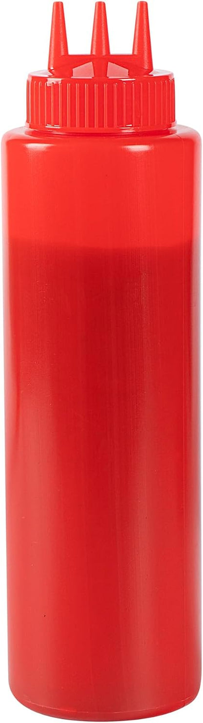 Plastic Squeeze Bottle 20 oz Refillable Condiment Bottle Large Valve Dishwashable Yellow Inverted Sauce Dispenser For Thick Condiments, Dressings, Batter, Sour Cream, And Syrups