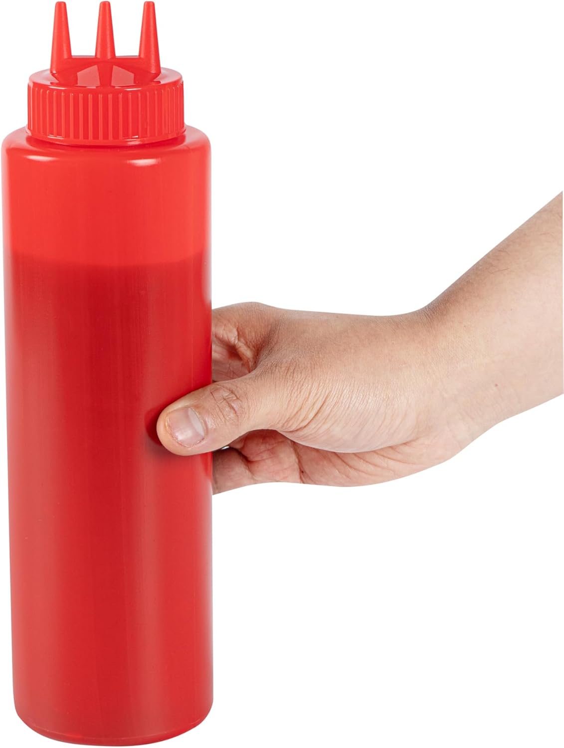 Plastic Squeeze Bottle 20 oz Refillable Condiment Bottle Large Valve Dishwashable Yellow Inverted Sauce Dispenser For Thick Condiments, Dressings, Batter, Sour Cream, And Syrups