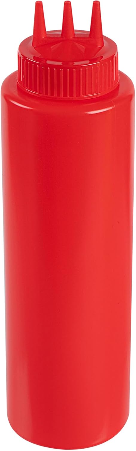 Plastic Squeeze Bottle 20 oz Refillable Condiment Bottle Large Valve Dishwashable Yellow Inverted Sauce Dispenser For Thick Condiments, Dressings, Batter, Sour Cream, And Syrups