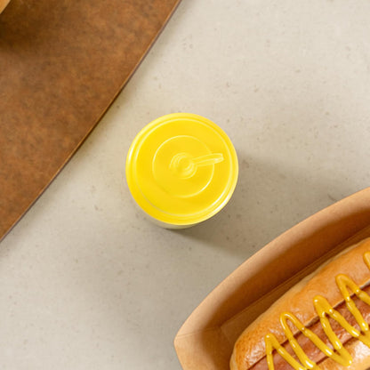 Plastic Squeeze Bottle 20 oz Refillable Condiment Bottle Large Valve Dishwashable Yellow Inverted Sauce Dispenser For Thick Condiments, Dressings, Batter, Sour Cream, And Syrups