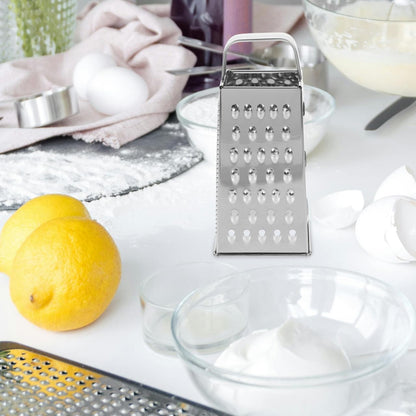 Stainless Steel Kitchen Grater 4-Side Multi-Use Vegetable Slicer Shredder 7.99X3.58X2.59In for Cheese Garlic Carrots and More
