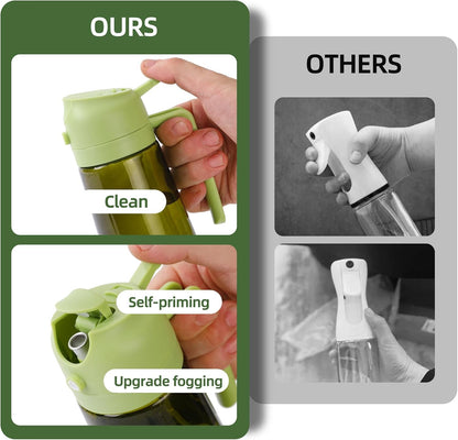 16oz/470ml Olive Oil Dispenser Bottle for Kitchen Gadgets and Air Fryer Accessories - Olive Oil Sprayer for Cooking - Light-Blocking Dark Green