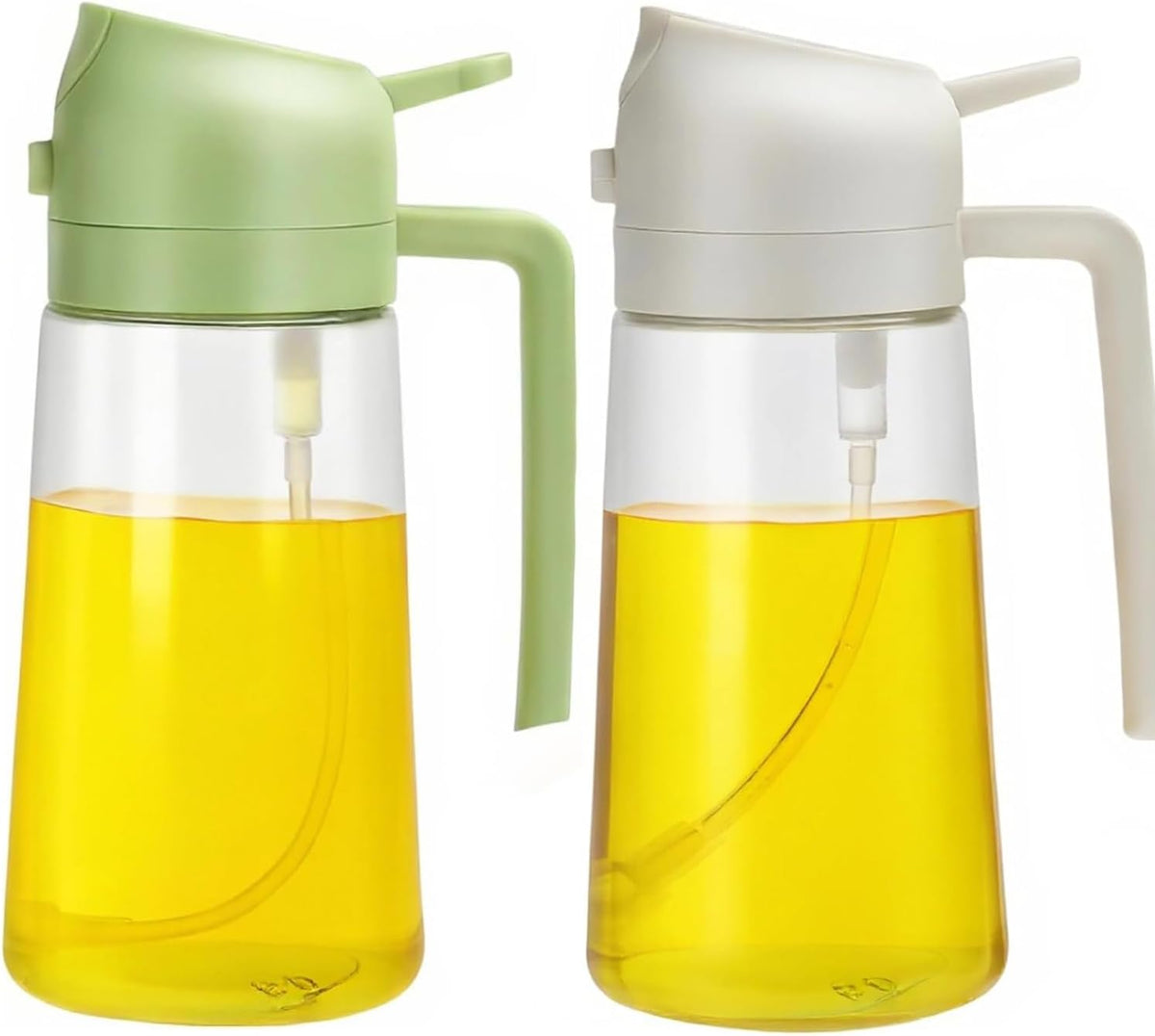 16oz/470ml Olive Oil Dispenser Bottle for Kitchen Gadgets and Air Fryer Accessories - Olive Oil Sprayer for Cooking - Light-Blocking Dark Green