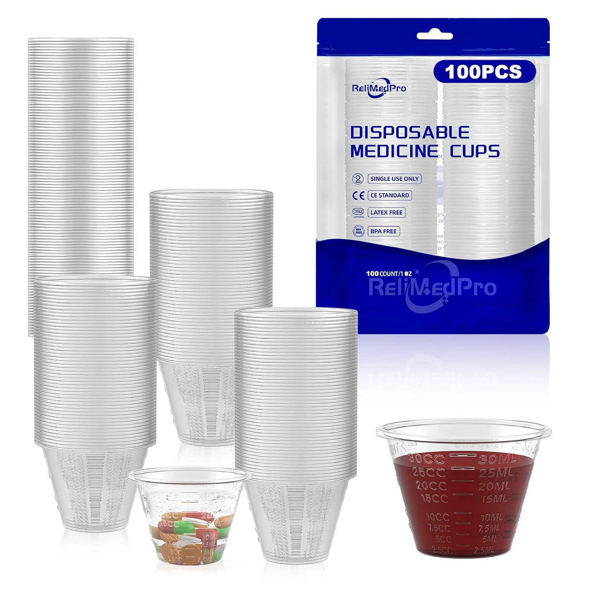 Disposable Medicine Cups, 300 Pack, 1 oz (30 ml), Graduated