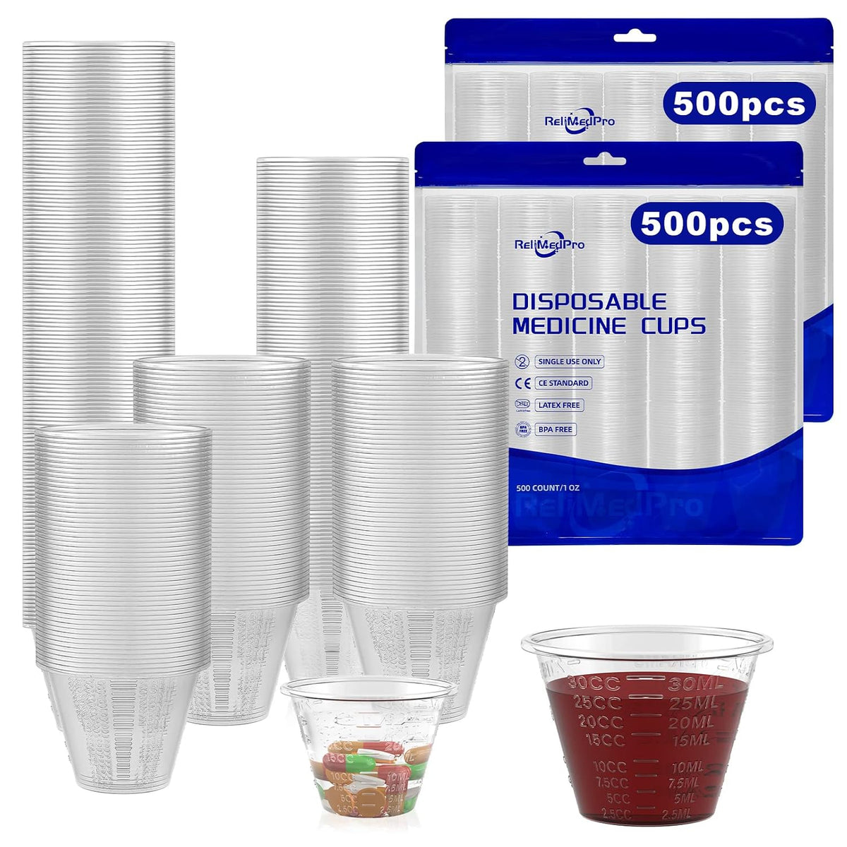 Disposable Medicine Cups, 300 Pack, 1 oz (30 ml), Graduated