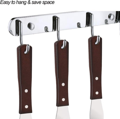 4 PCS Cake Decorating Icing Spatula set with 4, 6, 8 & 10 Inch Stainless Steel Blade, Wood Handle Frosting Spatulas and Cake Stripping Tool