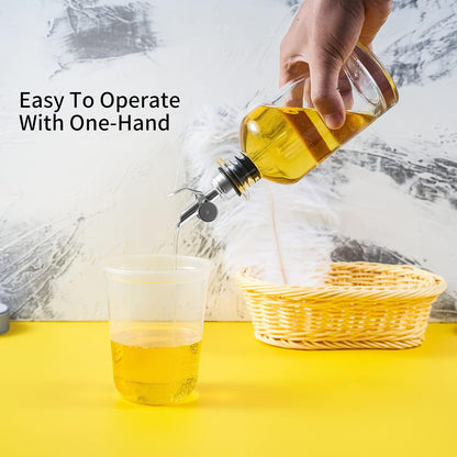 4 Pcs Olive Oil Dispenser Bottle Spout, Speed Liquor Pour Spout with Flip Top, Stainless Steel Auto Pour Spouts for Liquor Bottles, Oil Bottles, Vinegar, Syrup and Other Liquid Bottles Gold