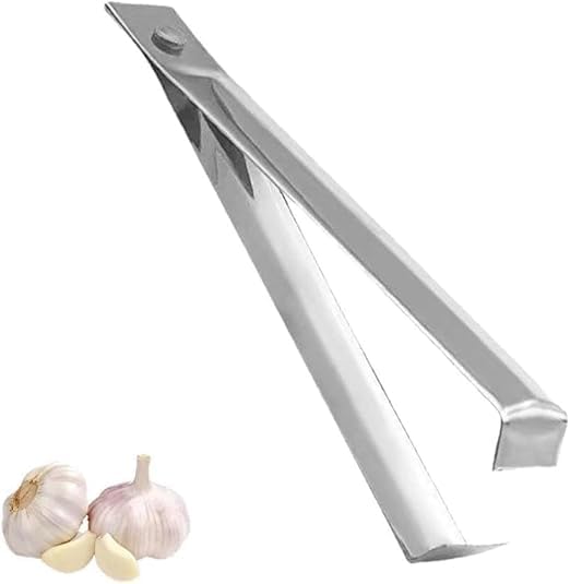 2 Pcs Garlic Peeler Skin Remover,Stainless Steel Peeling Clip,Garlic Tweezer Peeler Skin Remover Tool Precision Grip for Household, Kitchen Gadgets Garlic Tools