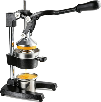 Kitchen Cast Iron Juicer - Easy-to-Clean Heavy-Duty Manual Juicer, Professional Citrus Juicer - Stainless Steel Lemon Squeezer - Manual Citrus Press & Orange Squeezer - Orange Juicer (Red)