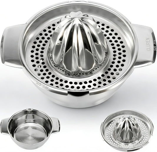 Premium 316L Stainless Steel Lemon Squeezer & Manual Juicer - Heavy Duty Hand Press for Orange, Citrus, Lime | Dishwasher Safe & Anti-Corrosion