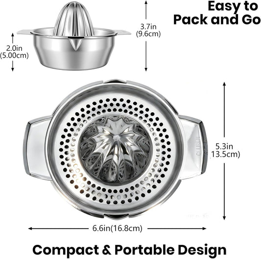 Premium 316L Stainless Steel Lemon Squeezer & Manual Juicer - Heavy Duty Hand Press for Orange, Citrus, Lime | Dishwasher Safe & Anti-Corrosion