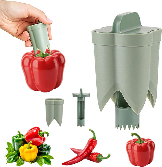 Jalapeno Corer Tool, 2-in-1 Jalapeno Seed Remover & Pepper Deseeder for Jalapeno Poppers, Stuffed Peppers & Chili Peppers, Pepper Coring Kitchen Tool