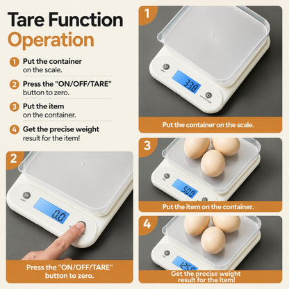 Digital Food Scale for Kitchen 11lb/0.1oz, 5kg/0.1g, Kitchen Scale for Cooking Baking, Built-in 300mAh Li-Battery, Rechargeable Type-C Charging White (1)