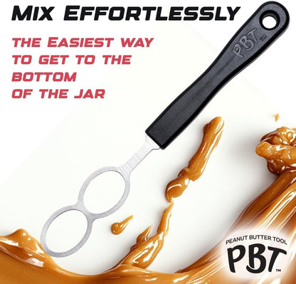 Peanut Butter Mixer, Stainless Steel Stirring Tool for Natural Peanut Butter, Dough, Yogurt, Sauces, and More - Fits Any Container Size, Less Mess, Dishwasher Safe (WHITE)