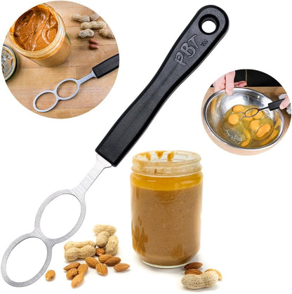 Peanut Butter Mixer, Stainless Steel Stirring Tool for Natural Peanut Butter, Dough, Yogurt, Sauces, and More - Fits Any Container Size, Less Mess, Dishwasher Safe (WHITE)