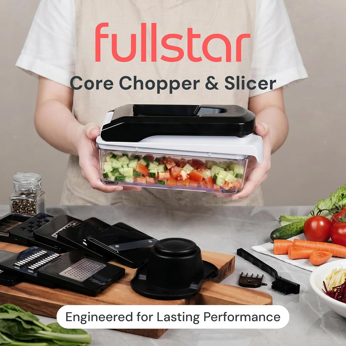 Pro Core Vegetable Chopper & Mandoline Slicer, 6-in-1 Kitchen Tool