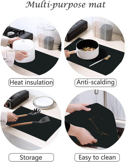 Silicone Mat for Kitchen Counter, Heat Resistant Nonskid Table Mat for Air Fryer to Site on, Countertop Protector, Thick 2MM, XL Large