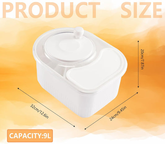 Fruit Cleaner Spinner, Large Fruit Washer Spinner, Fruit Cleaner Spinner with Fruit Washer Bowl and Brush, Vegetable Fruit Spinner Washer,Fruit and Vegetable Scrubber (White)
