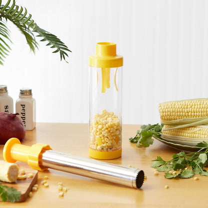 Yellow Deluxe Corn Stripper, 10.5" | Quickly Remove Kernels from the Cob | No Splatters or Mess | Dishwasher Safe