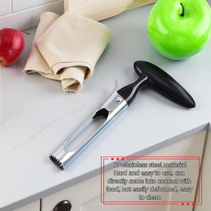Premium Stainless Steel Apple Corer, Professional Fruit Core Remover Tool with Ergonomic Red Handle, Serrated Blades for Apples, Pears, Peaches, Plums, Easy Use & Clean (Red)