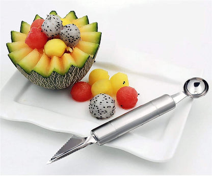 Melon Baller Scoop Set, Stainless Steel Fruit Carving Tool, 2Pcs