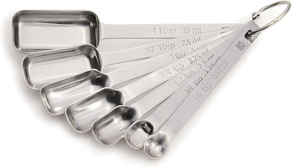 Baking Company Spice Measuring Spoons, 18/8 Stainless Steel, 7-Piece Set, Precision Measures, For Baking And Cooking