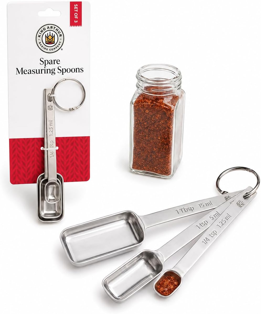 Baking Company Spice Measuring Spoons, 18/8 Stainless Steel, 7-Piece Set, Precision Measures, For Baking And Cooking