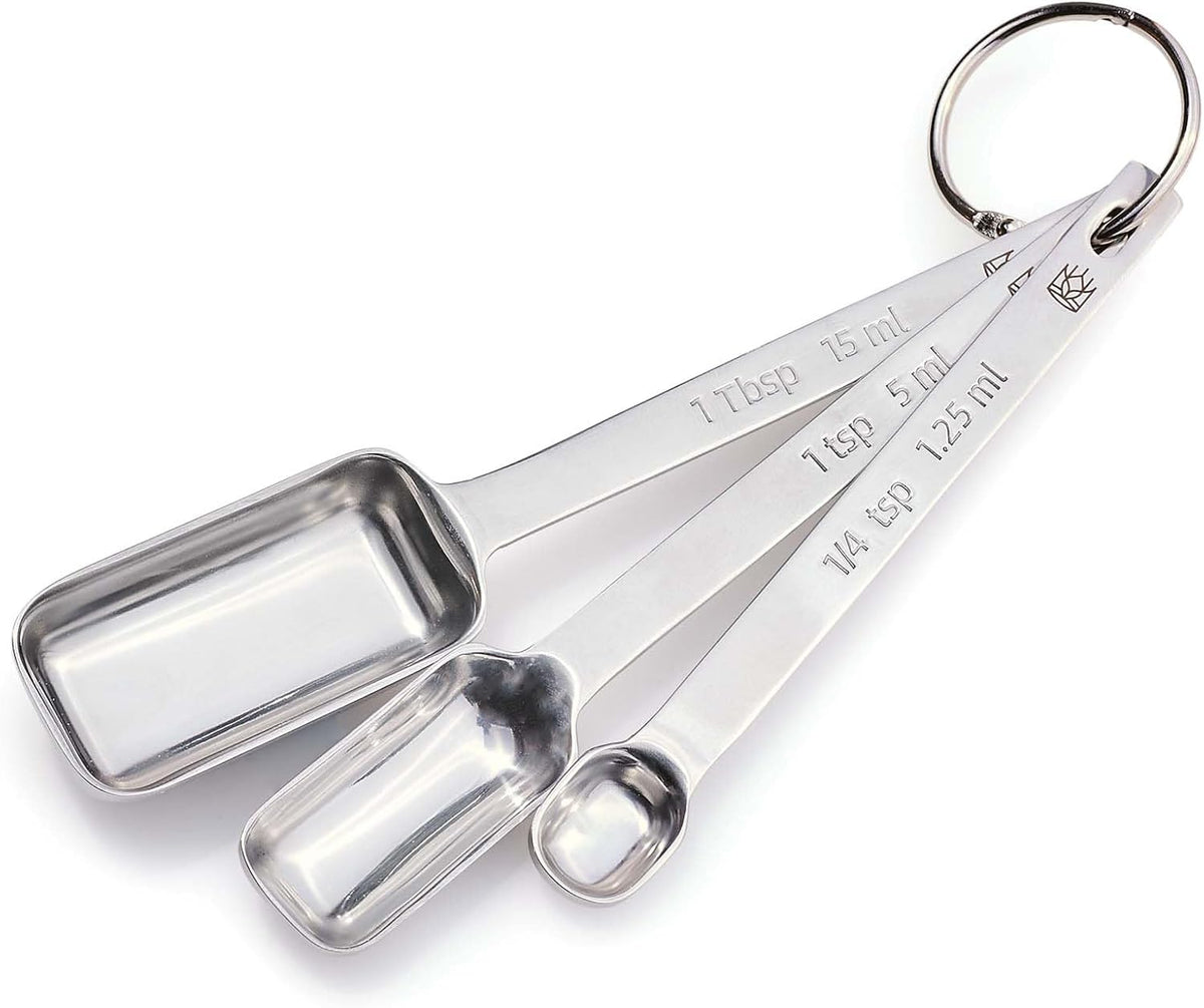 Baking Company Spice Measuring Spoons, 18/8 Stainless Steel, 7-Piece Set, Precision Measures, For Baking And Cooking